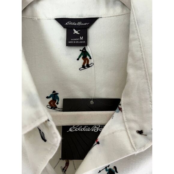 Eddie Bauer Women's Ski Novelty Print Shirt Size Medium New w/tag K58 - Picture 10 of 14